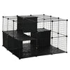 Pawhut Small Animal Cage Rabbit Cage With Door, Guinea Pig Playpen, Small Animal Fence For Bunny, Chinchilla, Freret, Chinchilla, Indoor And Outdoor Use, Total 56 Panels, 41.3\" X 27.6\" X 41.3\"