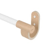 Umbra Bellwood White and Natural Expandable 1\" Curtain Rod - 42\"-120\"