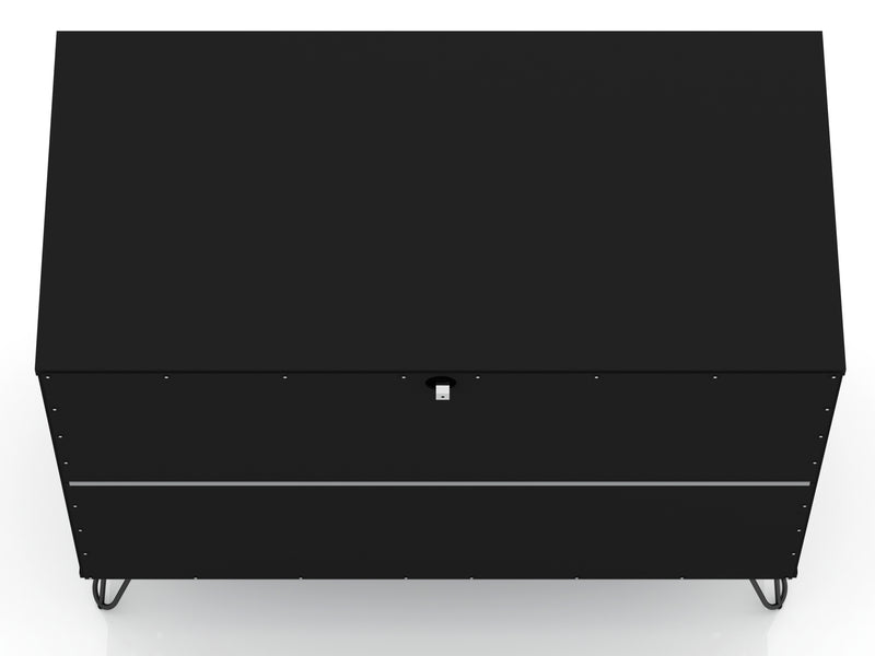 Manhattan Comfort Rockefeller Mid-Century Modern Dresser with 3-Drawers - Black