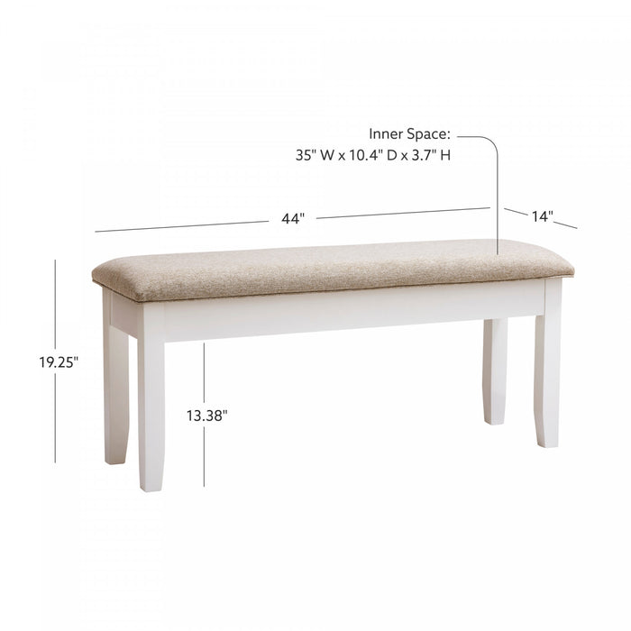 Jane Fabric Storage Dining Bench - Brown