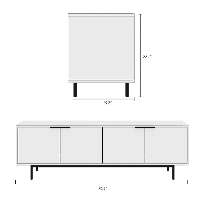 Nordika Hamilton 70\" TV Stand with 4 Storage Cabinets - Black