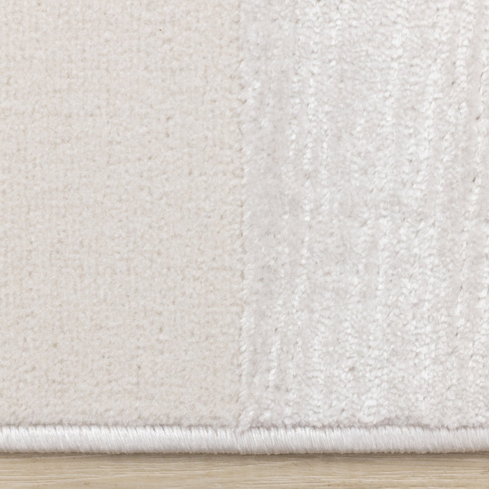 Leonardo White Grey Checkered Area Rug - 6'7\" x 9'6\"