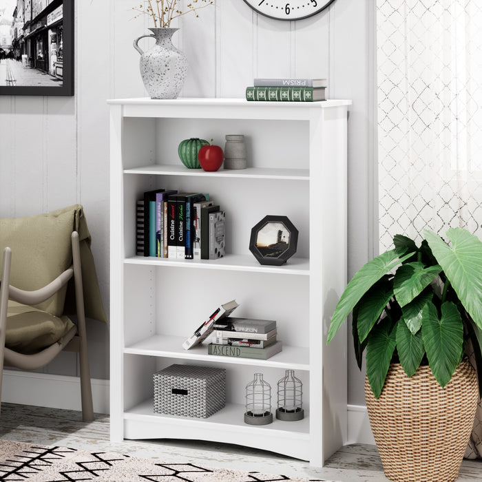 Four-Shelf Bookcase - White
