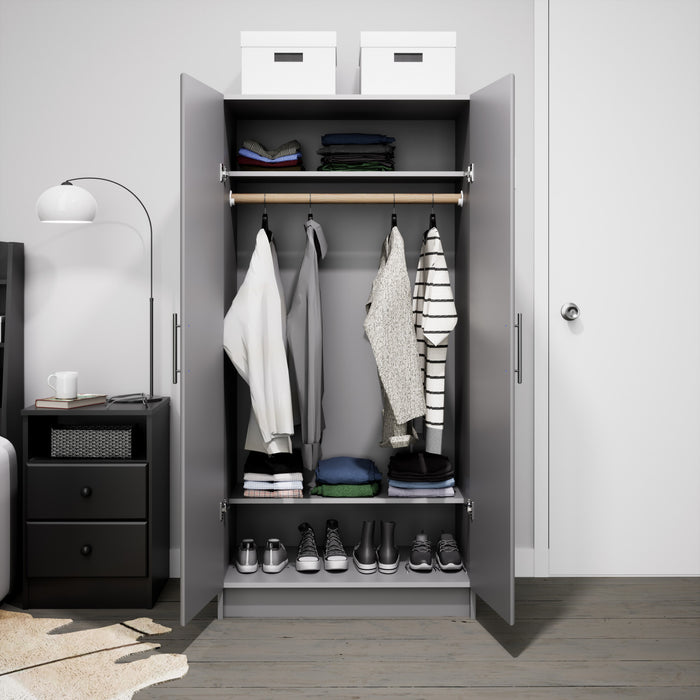 Elite Wardrobe Cabinet - Grey