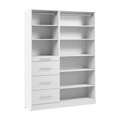 Bestar Florence 60" Modular Reach-In/Walk-In Closet System with Storage - White|Système de garde-robe et pièce-penderie modulaire Florence de Bestar de 60 po avec rangement - blanc