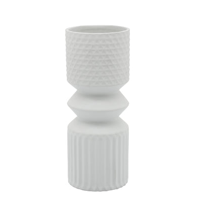 Ceramic 10" Mallet Vase - White|Vase maillet de 10 po en céramique - blanc