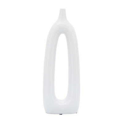 Ceramic 14" Open Cut-Out Vase - White|Vase de 14 po en céramique avec découpe - blanc