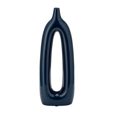 Ceramic 14" Open Cut-Out Vase - Blue|Vase de 14 po en céramique avec découpe - bleu