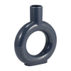 Ceramic 9\" Round Cut-Out Vase - Cobalt Blue