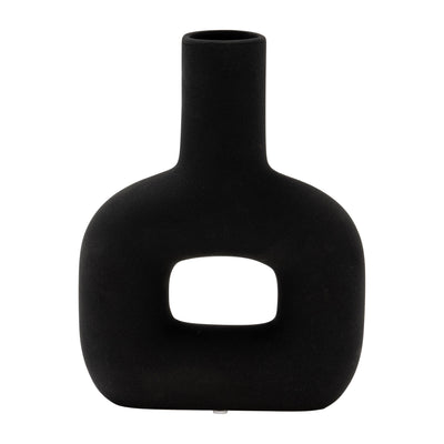 Dolomite 8" Open Cut Vase - Black | Vase de 8 po en dolomie avec découpe - noir