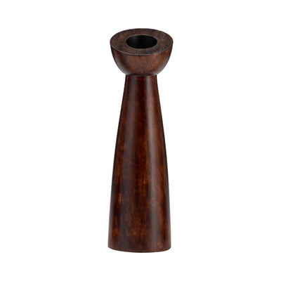 Wood 11" Slanted Candle Holder - Brown|Bougeoir incliné de 11 po en bois - brun