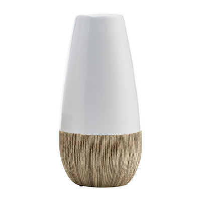 Ceramic 9" Two-Tone Vase - Cream and White|Vase deux teintes de 9 po en céramique - crème et blanc