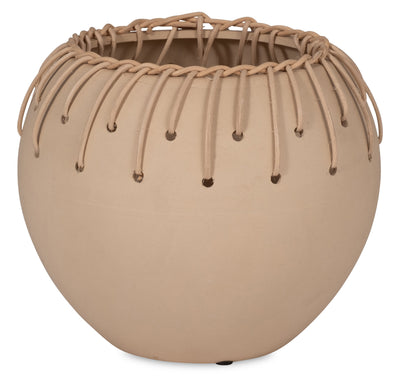 Natural 9" Ceramic Weave Bowl|Bol à motif tissé en céramique naturelle de 9 po