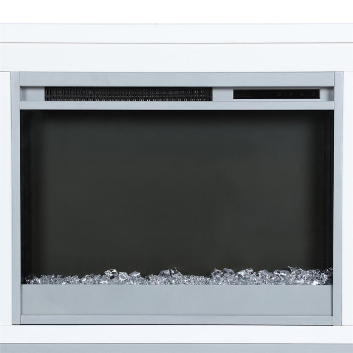 Ameriwood Home Lumina Electric Fireplace TV Stand for TVs up to 70\" - White