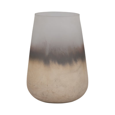 Glass 9" Antique Finish Vase - Ivory|Vase de 9 po en verre au fini antique - ivoire