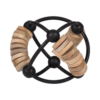 Metal 6" Abacus Orb - Natural and Black|Globe boulier de 6 po en métal - naturel et noir