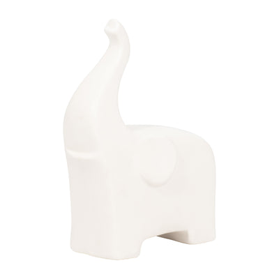 Ceramic 7" Trunk Up Elephant - White|Éléphant de 7 po en céramique avec trompe vers le haut - blanc
