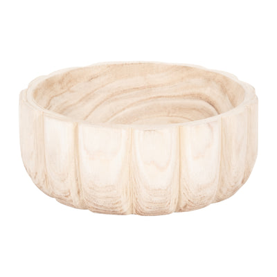 Wood 9" Scalloped Bowl - Natural|Bol festonné de 9 po en bois - naturel