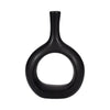 Ceramic 9\" Curved Open Cut-Out Vase - Black
