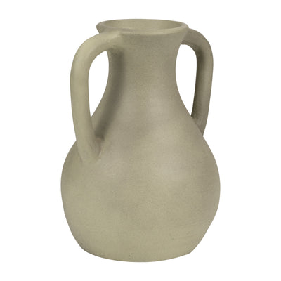 Terracotta 11" Jug Vase with Handles - Sage Green|Vase carafe de 11 po en terre cuite avec poignées - vert sauge