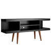 Manhattan Comfort Utopia 53.14\" TV Stand with Splayed Wooden Legs & 4 Shelves - Black