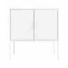 Ava Modern 24\" Metal Accent Cabinet in White
