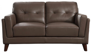 Hydeline Rowan Leather Loveseat - Brown