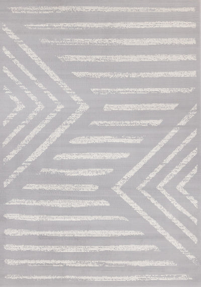 Forte Grey White Modern Striped Area Rug - 7'9" x 10'6"|Carpette Forte grise et blanche à motif de rayures modernes - 7 pi 9 po x 10 pi 6 po