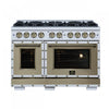 Forno Ambassador 48\" Dual Fuel Range, White, 8 Sealed Burners, 6.7 Cu.Ft. Ovens - FFSGS6199-48CPWHT