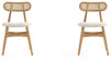 Manhattan Comfort Set of 2 Colbert Dining Chairs - Natural Cane & Oatmeal