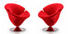 Tulip Modern Velvet Swivel Lounge Chair in Red - Set of 2