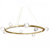 Dainolite Pearlene 12 Light Chandelier Aged Brass Clear Glass Lamp