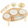 Qaba Toddler Drum Set, 4-in-1 Musical Instruments for Kids, Montessori Educational Toys with Drums and Xylophone for Ages 2+, Gifts for Girls Boys Birthday, Natural Wood