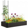 Outsunny Raised Garden Bed with 2 Trellis Tomato Cages, Black