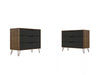 Rockefeller Mid-Century Modern 35\" Dresser in Gray (3-Drawer) - Set of 2