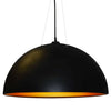 Dainolite Dome 3 Bulb Pendant Black/Gold Finish Lamp