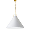 Dainolite Princeton 1 Light Pendant 32\" Dia Aged Brass Finish White Shade Lamp