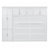 Eileen Space-saving Murphy Wall Bed With Cabinets, Queen Size, White
