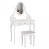 HOMCOM Wooden Vanity Table Set, Makeup Table with 360° Rotating Mirror