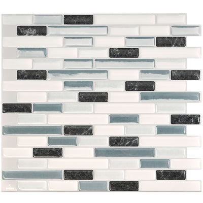 Smart Tiles Peel and Stick 4-Sheet 10 x 9 Backsplash - Muretto Brina|Dosseret Smart Tiles peler et coller 10 x 9, 4 feuilles - Muretto Brina