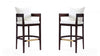 Ritz Mid-Century Modern Wood Upholstered Barstool in Ivory - Set of 2