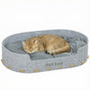 PawHut Dog Bed, Cat Bed with Sides and Washable Removable Cushion, Scratch-Resistant, Felt Cat Couch Sofa for Kittens and Small Medium Dogs, Grey