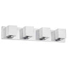 Dainolite Verona 4 Light Vanity Light Polished Chrome Finish White Glass Shade Lamp