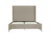 Promenade Mid-Century Modern Upholstered Velvet Queen Bed in Rustic Taupe