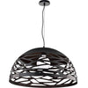 Dainolite Coral 1 Light Pendant 20\" Dia Matte Black Finish Lamp