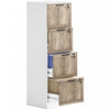 HOMCOM 4 Drawer File Cabinet with Lock Filing Cabinet for A4 Letter White