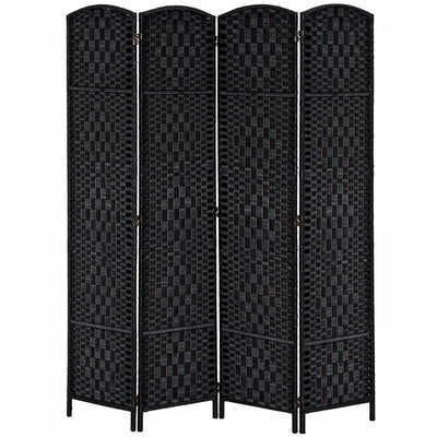 Homcom Double Hinged Woven Wicker Room Divider And Privacy Screens|Homcom Separateur De Piece En Osier Tisse A Double Charniere
