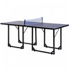 Soozier 6x3ft Compact Midsize Table Tennis Table Multi-use Family Ping-pong Table Free Standing Folding Blue