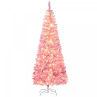 Homcom 6ft Snow Flocked Artificial Christmas Tree W/ Led Light