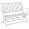 Outsunny Outdoor Bench, 46.5\" Foldable Acacia Wood Loveseat, White